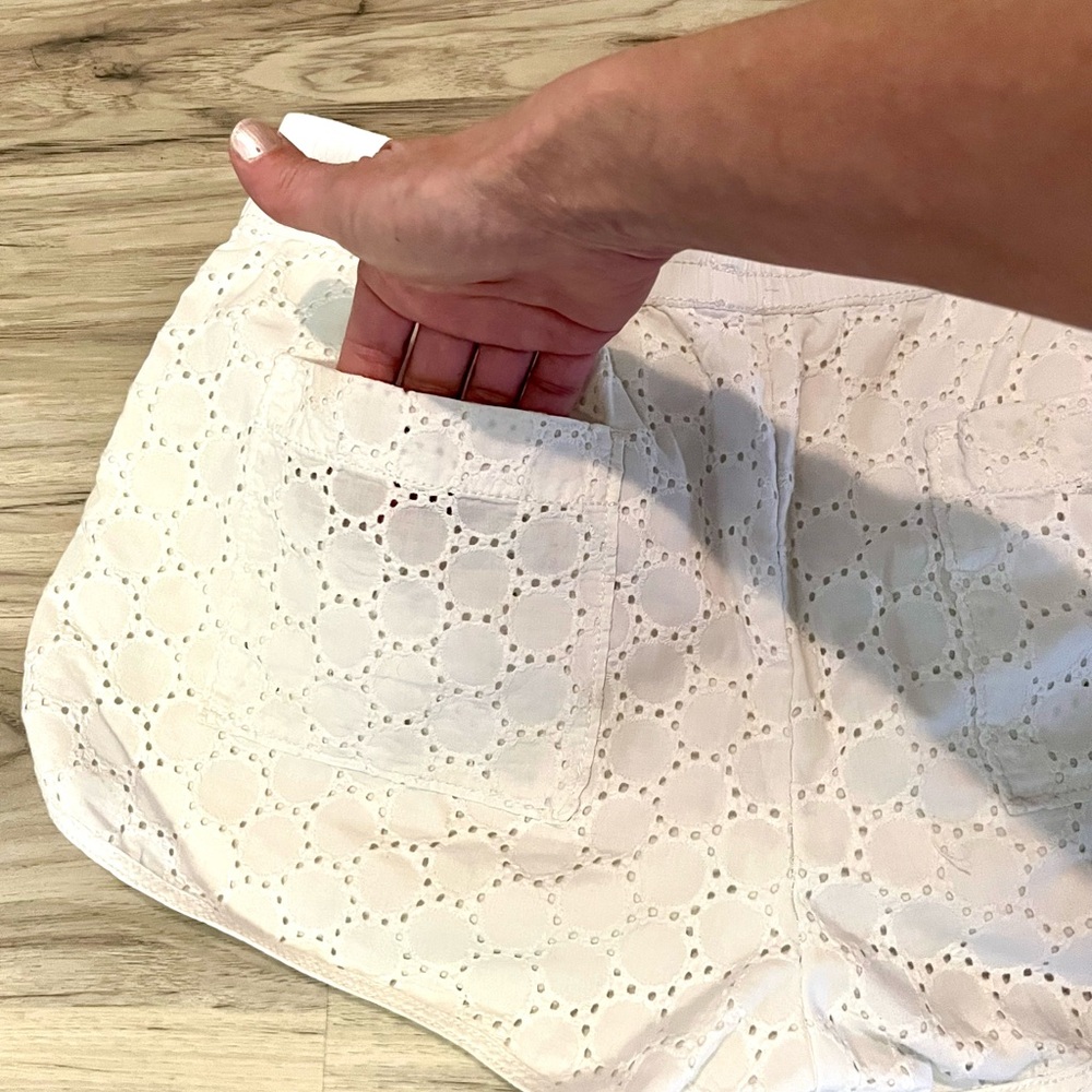 Heritage Women's White Eyelet Athletic Shorts - Picture 5 of 6
